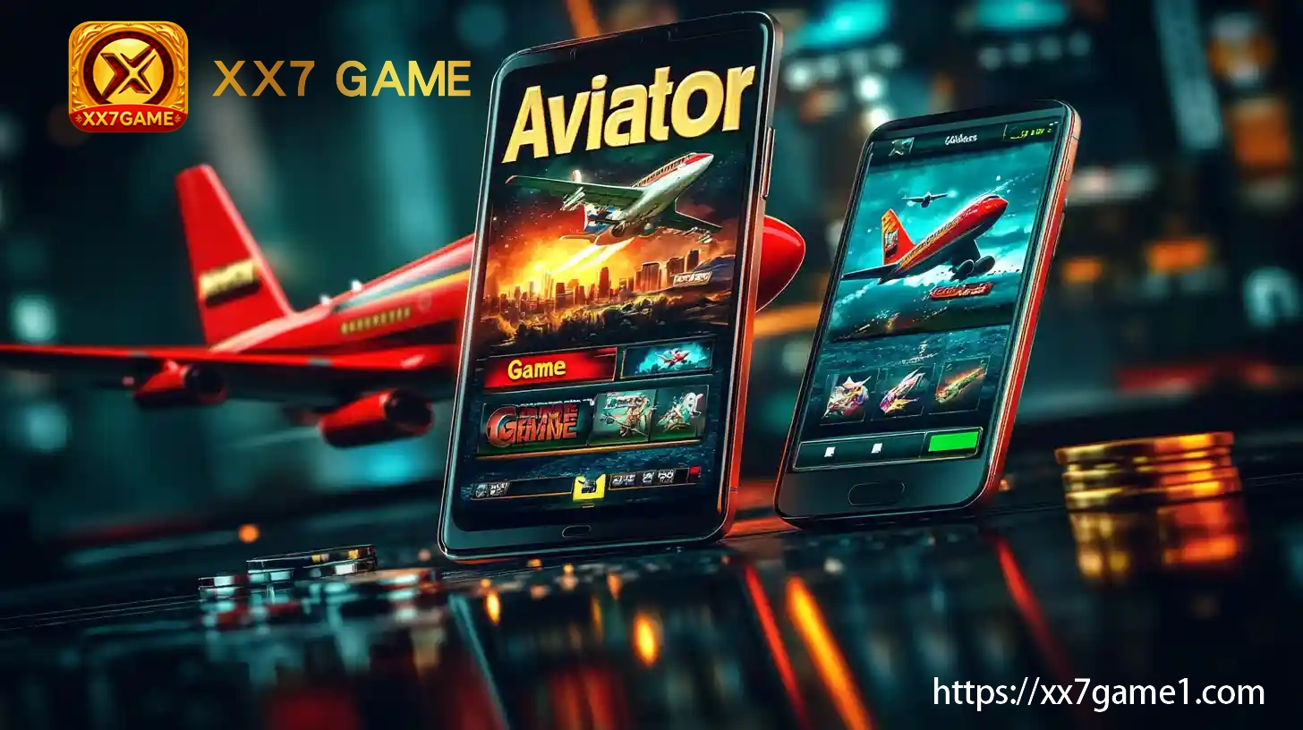 XX7 Aviator crash game interface on mobile